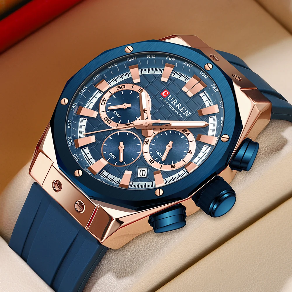 Luxury Watch Investment - CURREN 럭셔리 브랜드 하이 퀄리티 크로노그래프