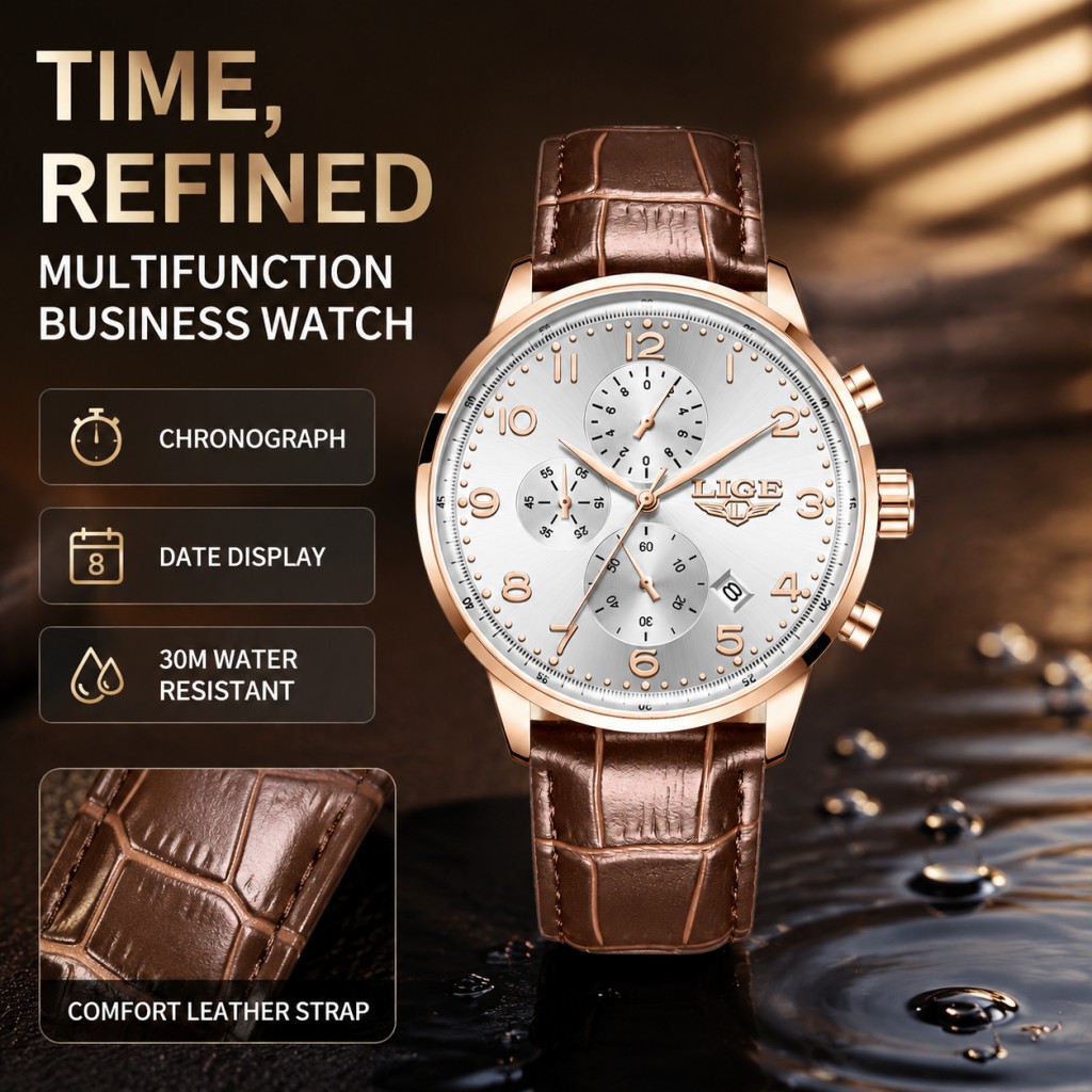 Luxury Watch Top 10 - LIGE 신제품 남성용 시계 패션 탑