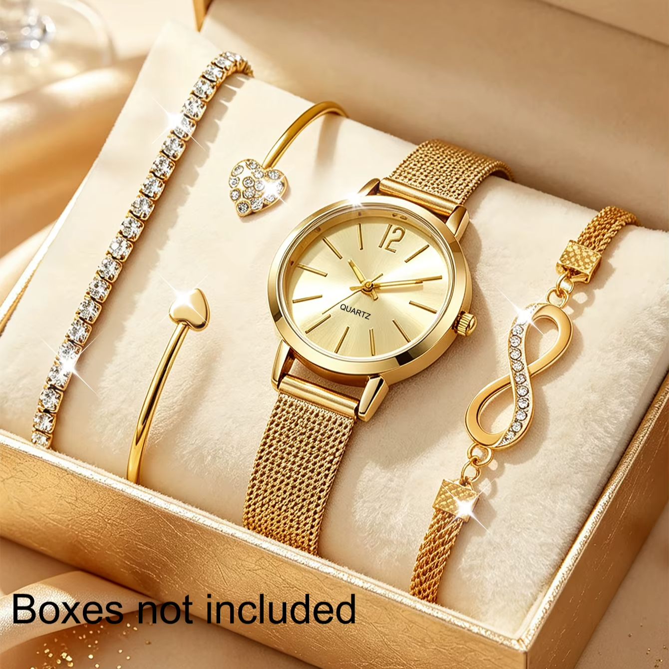 세련된 디자인의 여성용 미니멀한 둥근 시계 4개 세트, - Luxury Watch Gift For Her 리뷰 및 가격