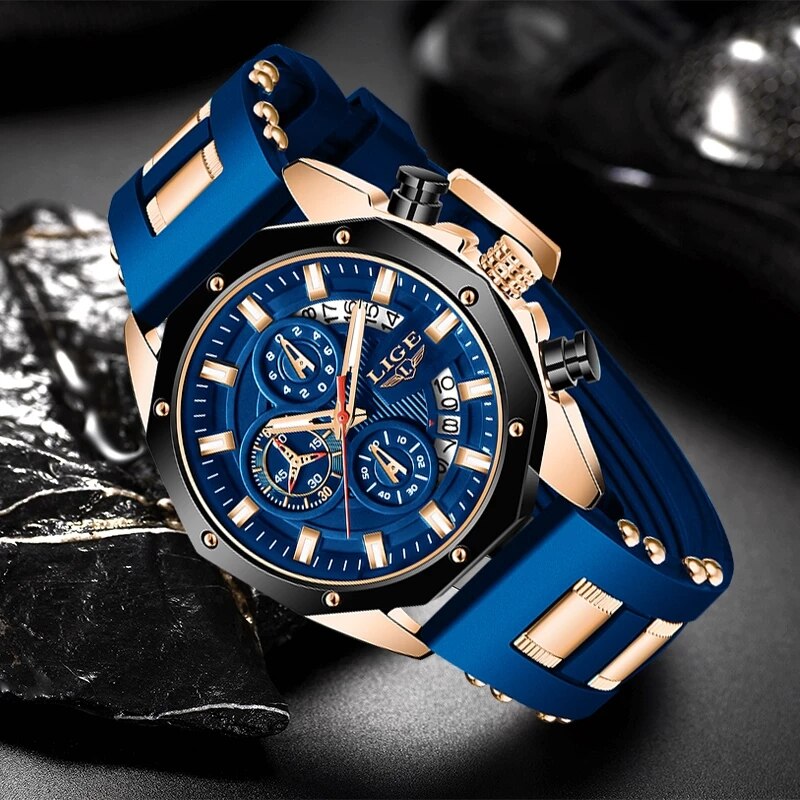 LIGE 패션 남성 시계, 탑 브랜드 럭셔리 실리콘 스 - Luxury Watch Investment 리뷰 및 가격