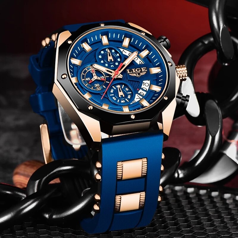 LIGE 패션 남성 시계, 탑 브랜드 럭셔리 실리콘 스 - Luxury Watch Investment 리뷰 및 가격