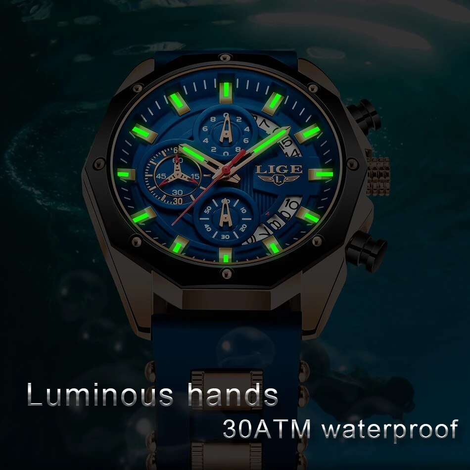 LIGE 패션 남성 시계, 탑 브랜드 럭셔리 실리콘 스 - Luxury Watch Investment 리뷰 및 가격
