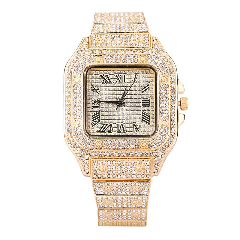 남녀공용 아이스 아웃 시계, 스퀘어 다이아몬드 블랙 숫 - Luxury Watch Iceberg 리뷰 및 가격
