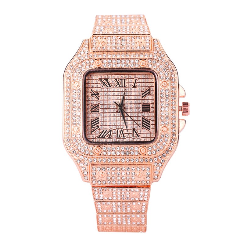 남녀공용 아이스 아웃 시계, 스퀘어 다이아몬드 블랙 숫 - Luxury Watch Iceberg 리뷰 및 가격